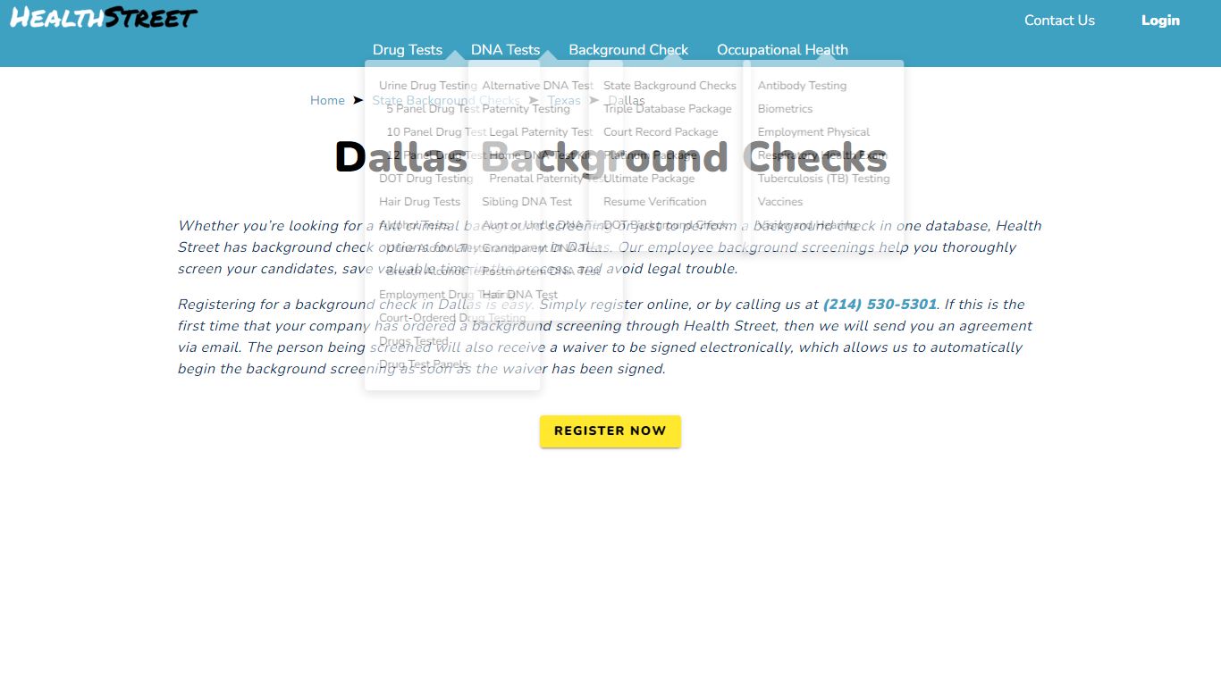 Dallas Background Checks | Health Street